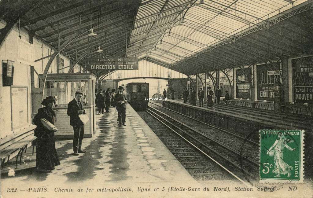 ND 1922 - PARIS - Ligne n°5 ( Etoile-Gare de Nord) Station Suffren