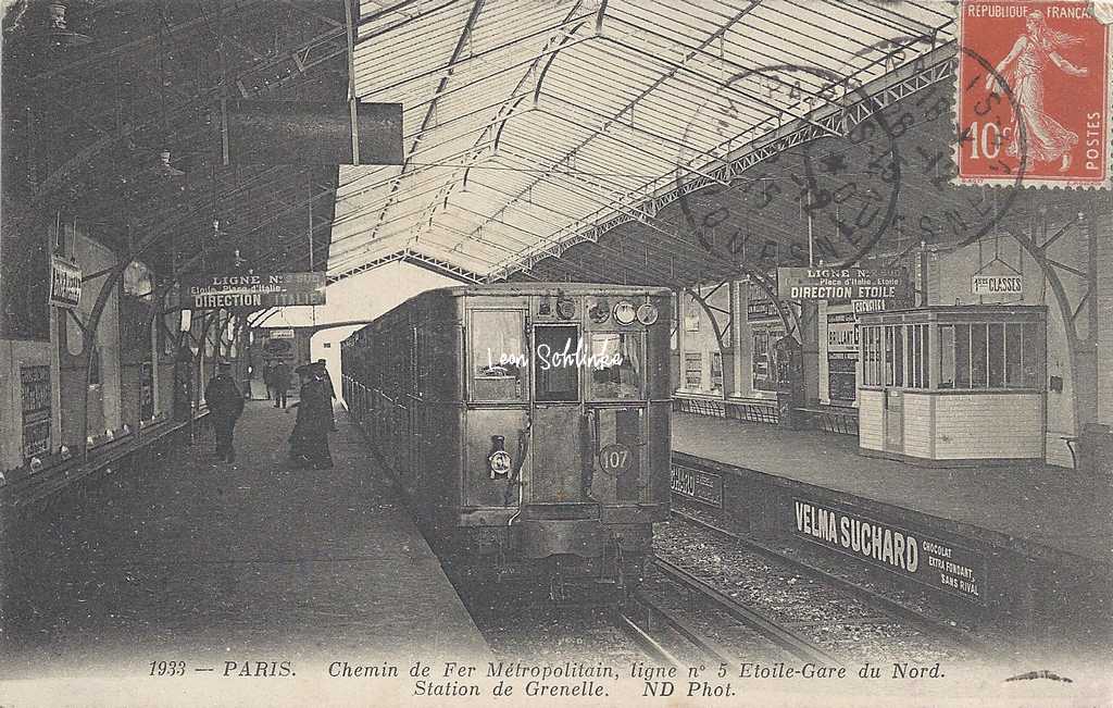 ND 1933 - Chemin de Fer Métropolitain - Ligne 5 Etoile Gare du Nord