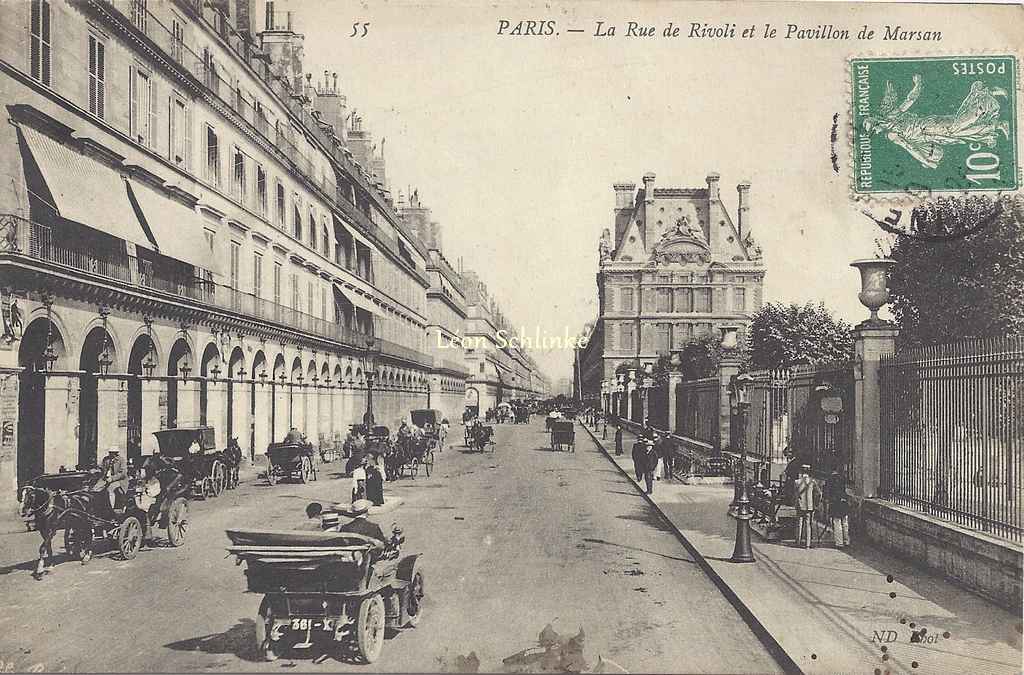 ND 55 - La Rue de Rivoli et le Pavillon de Marsan