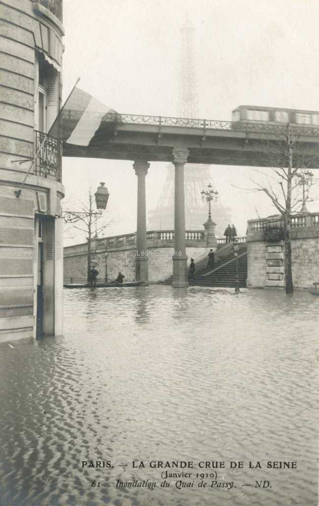 ND 61 - Inondation du Quai de Passy en 1910