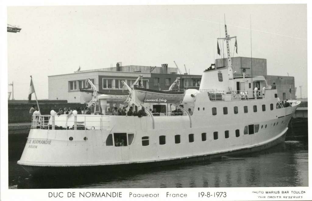 Paquebot DUC DE NORMANDIE France 19-8-1973