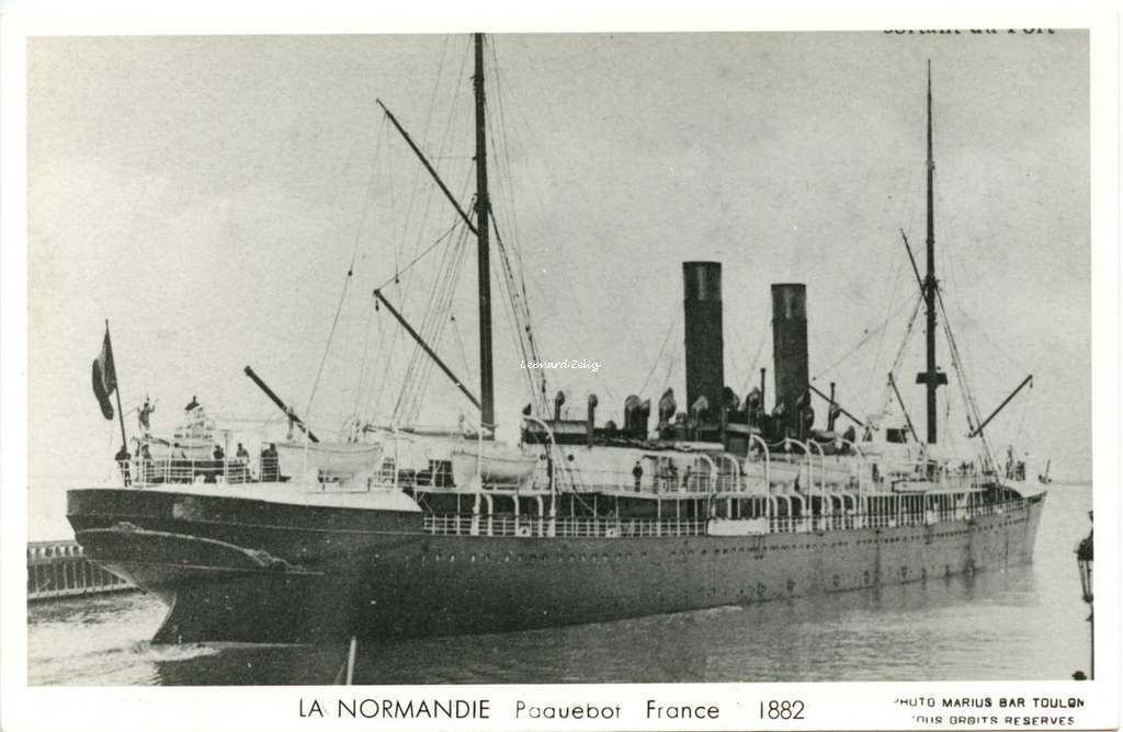 Paquebot France LA NORMANDIE 1882