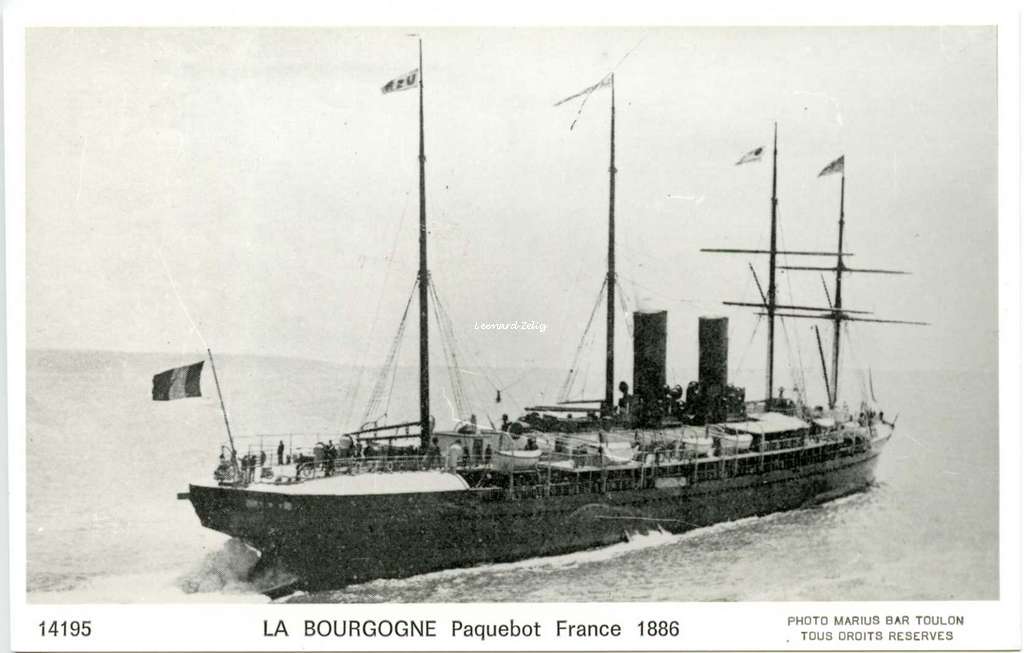 Paquebot LA BOURGOGNE France 1886