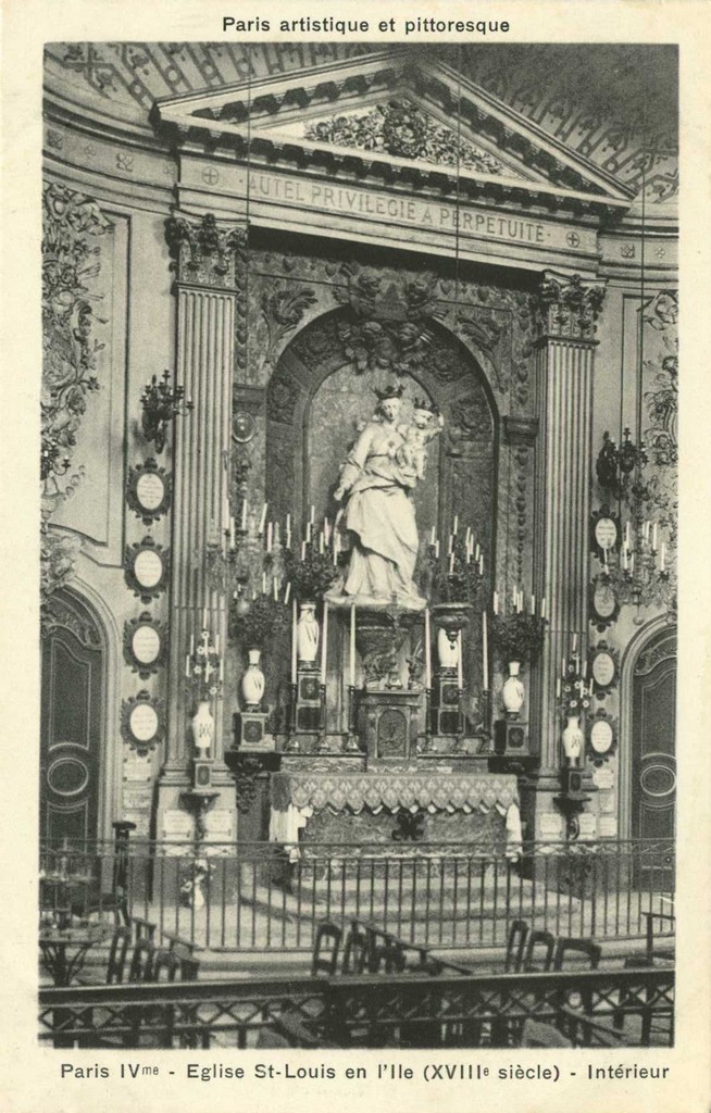 PARIS IV° - Eglise St-Louis en l'Ile (XVIII° siècle) - Intérieur
