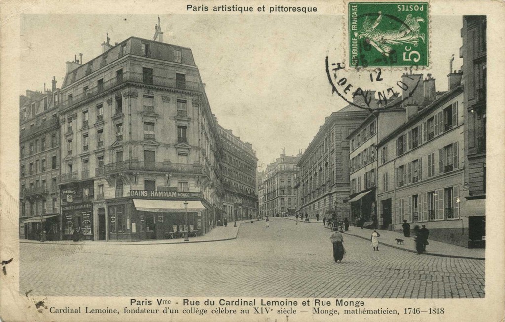 PARIS V° - Rue du Cardinal Lemoine et Rue Monge