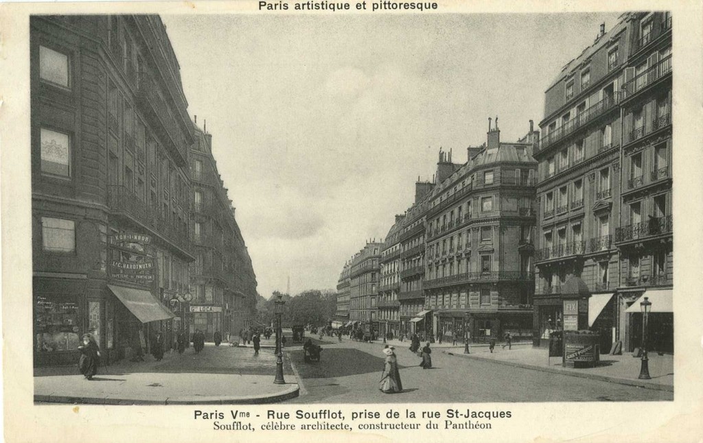 PARIS V° - Rue Soufflot, prise de la rue St-Jacques