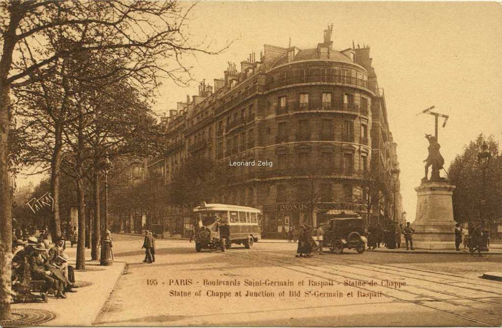 PATRAS 195 - PARIS - Boulevards St-Germain et Raspail - Statue de Chappe