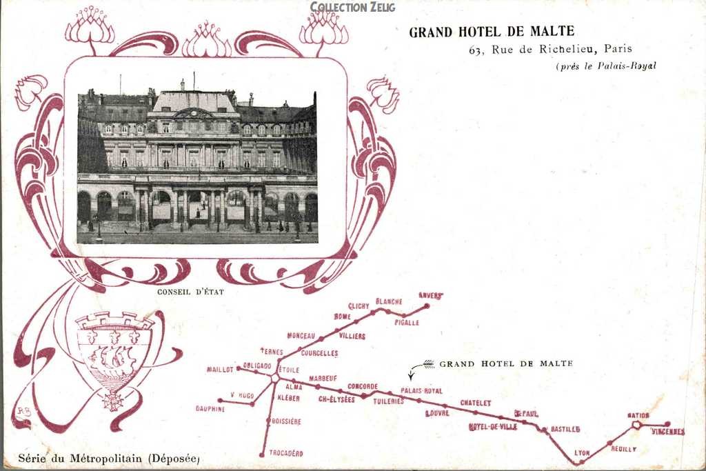 EPI - Plan du  Métropolitain - Grand Hôtel de Malte