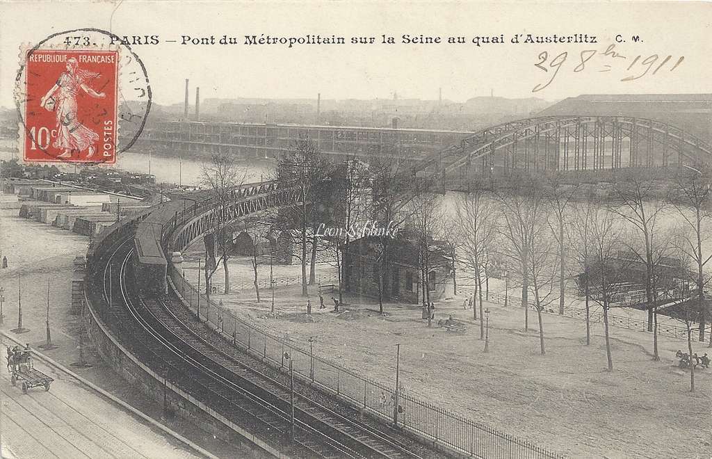 CM 473 - Pont du Metropolitain sur la Seine au Quai d'Austerlitz