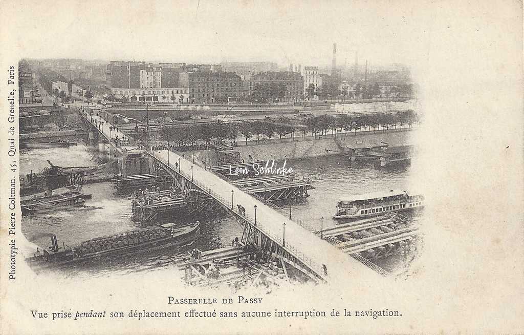 PPC - Passerelle de Passy pendant son déplacement