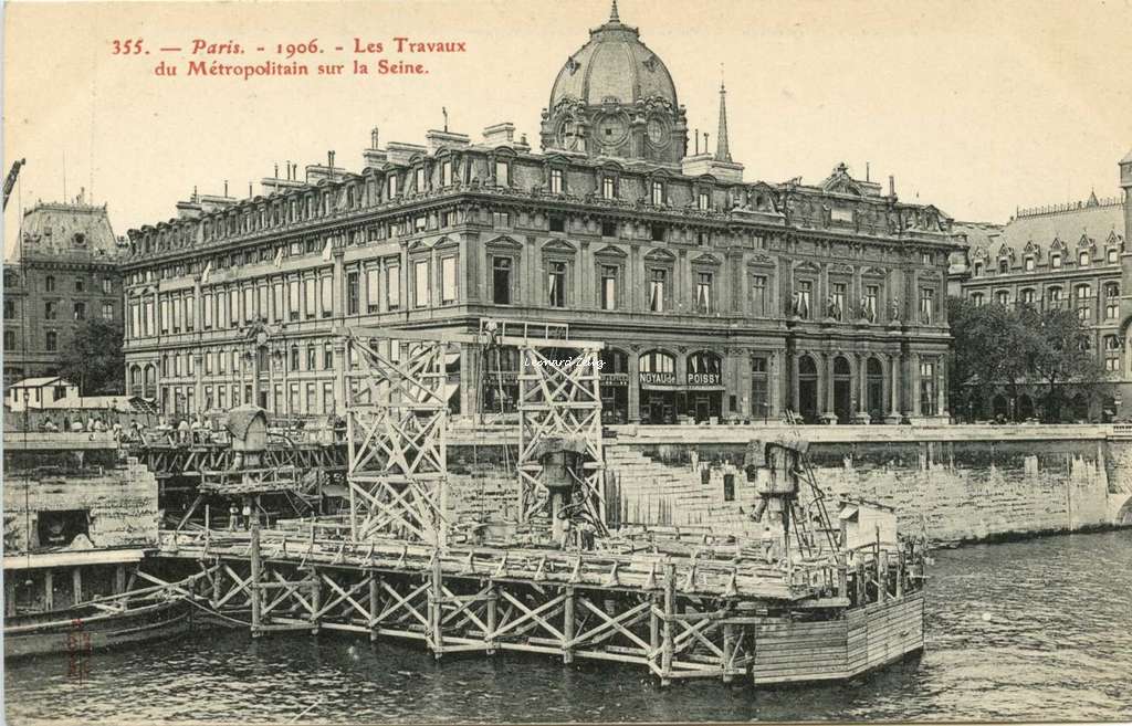 RN 355 - Paris 1906 - Les Travaux du Métropolitain sur la Seine
