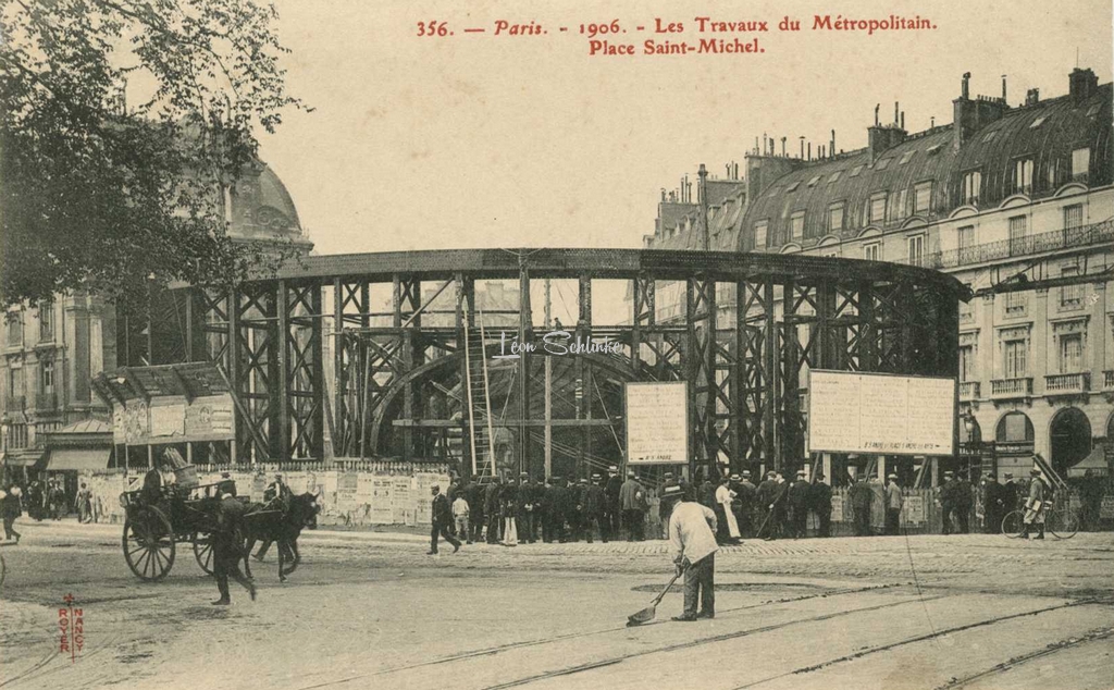 RN 356 - 1906, Les Travaux du Métropolitain à St-Michel