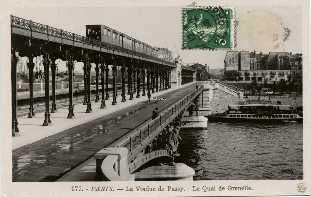 Rose 177 - PARIS - Le Viaduc de Passy - Le Quai de Grenelle