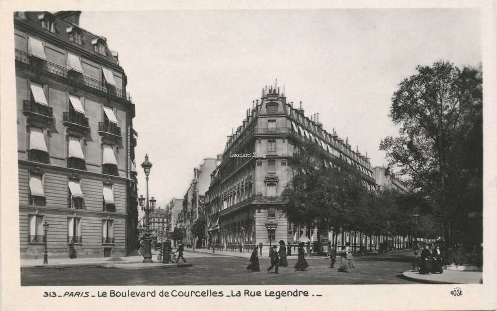 Rose 313 - PARIS - Le Boulevard de Courcelles - L'Avenue Legendre