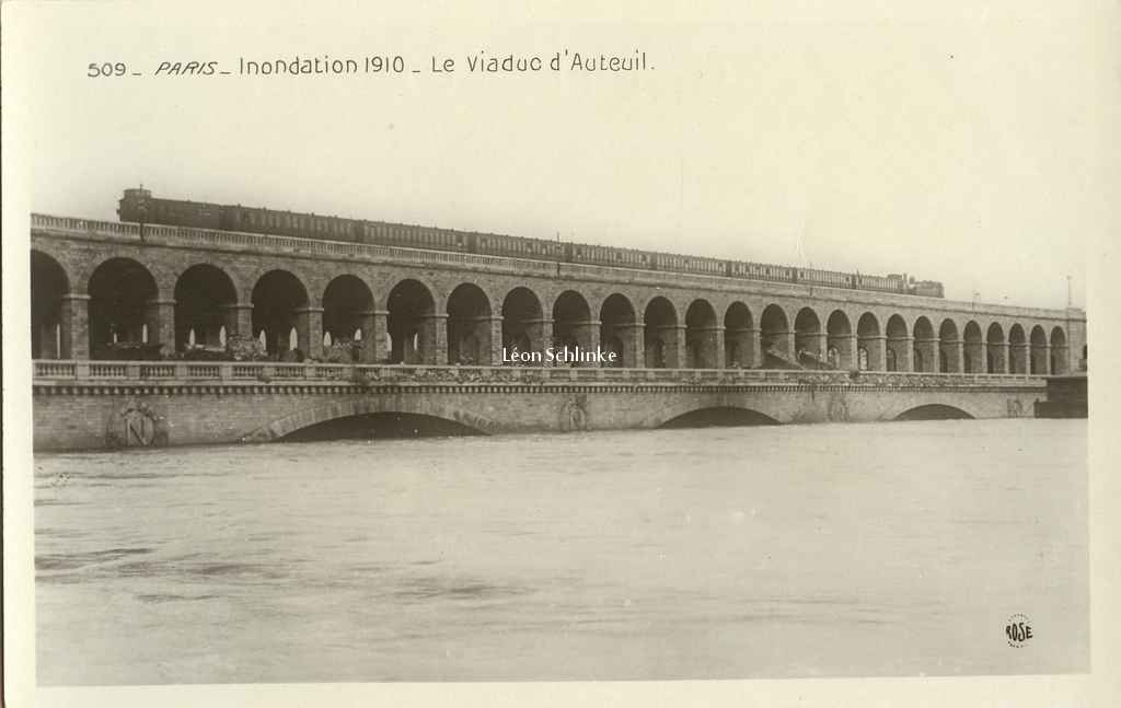 Rose 509 - Inondations 1910 - Le Viaduc d'Auteuil