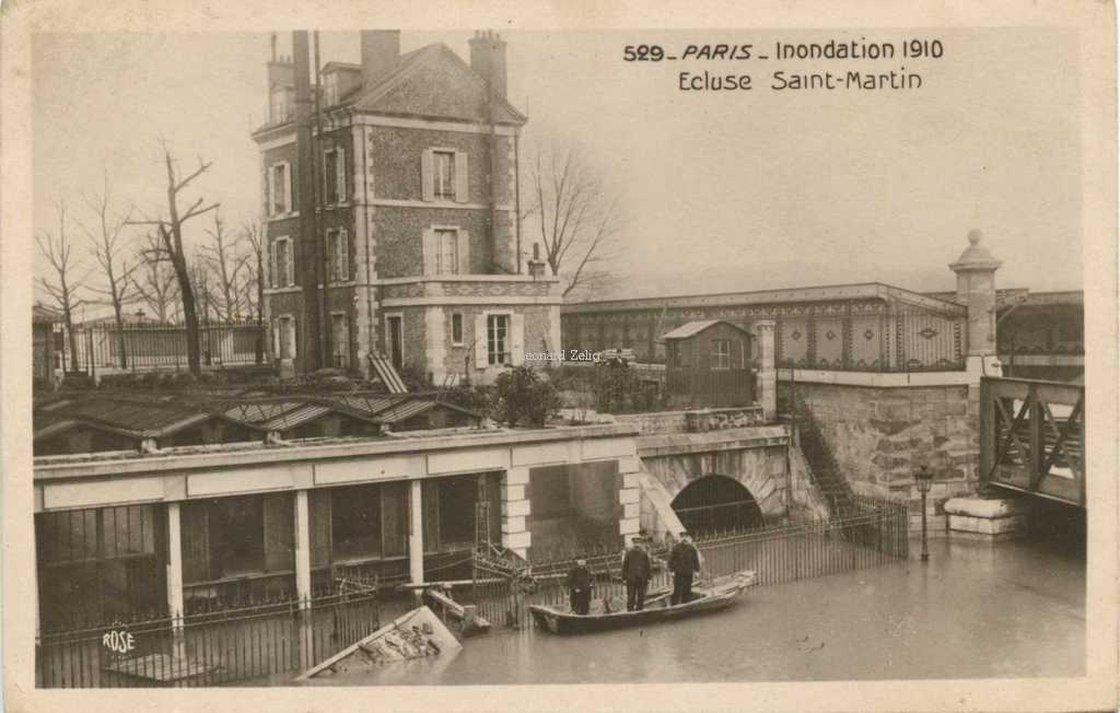 Rose 529 - PARIS - Inondation 1910 - Ecluse St-Martin