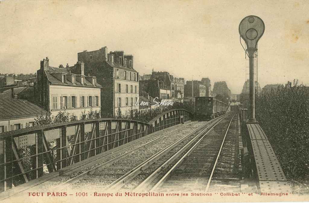 Tout Paris 1001 - Rampe du Métro entre COMBAT et ALLEMAGNE