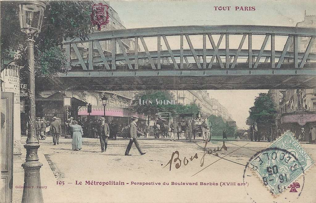Tout Paris 105 - Le Métropolitain - Perspective du Boulevard Barbès