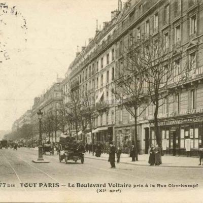 Tout Paris 1077 bis - Le Boulevard Voltaire pris à la Rue Oberkampf