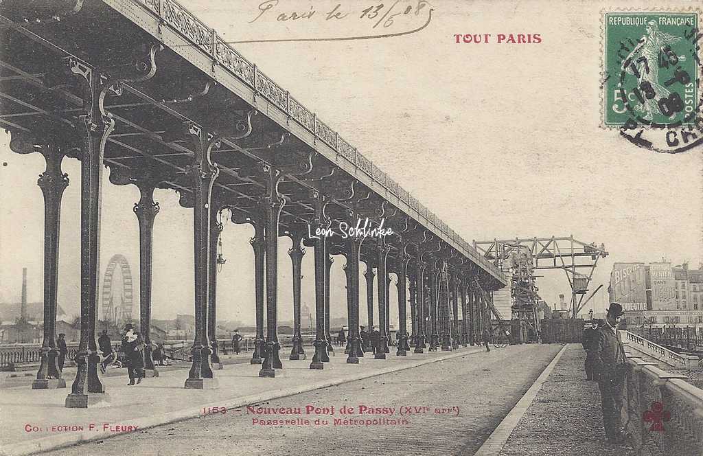 Tout Paris 1153 - Nouveau Pont de Passy, Passerelle du Métro