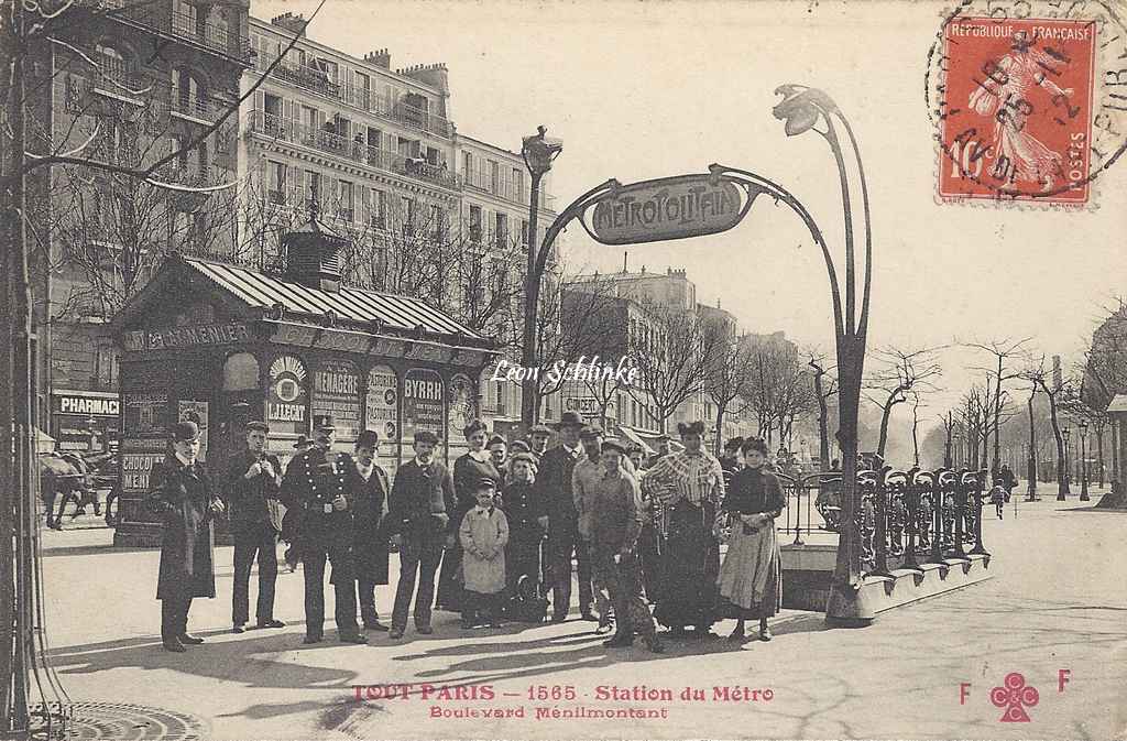 Tout Paris 1565 - Station du Métro - Boulevard Ménilmontant