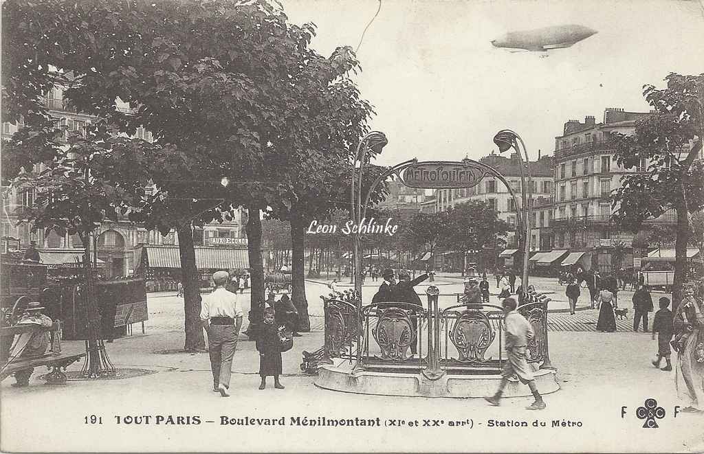 Tout Paris 191 - Boulevard Ménilmontant - Station du Métro