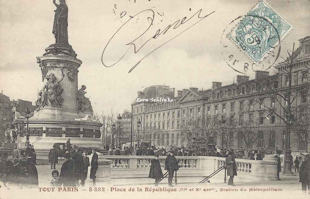 Tout Paris 3-582 - Place de la République, Station du Métropolitain
