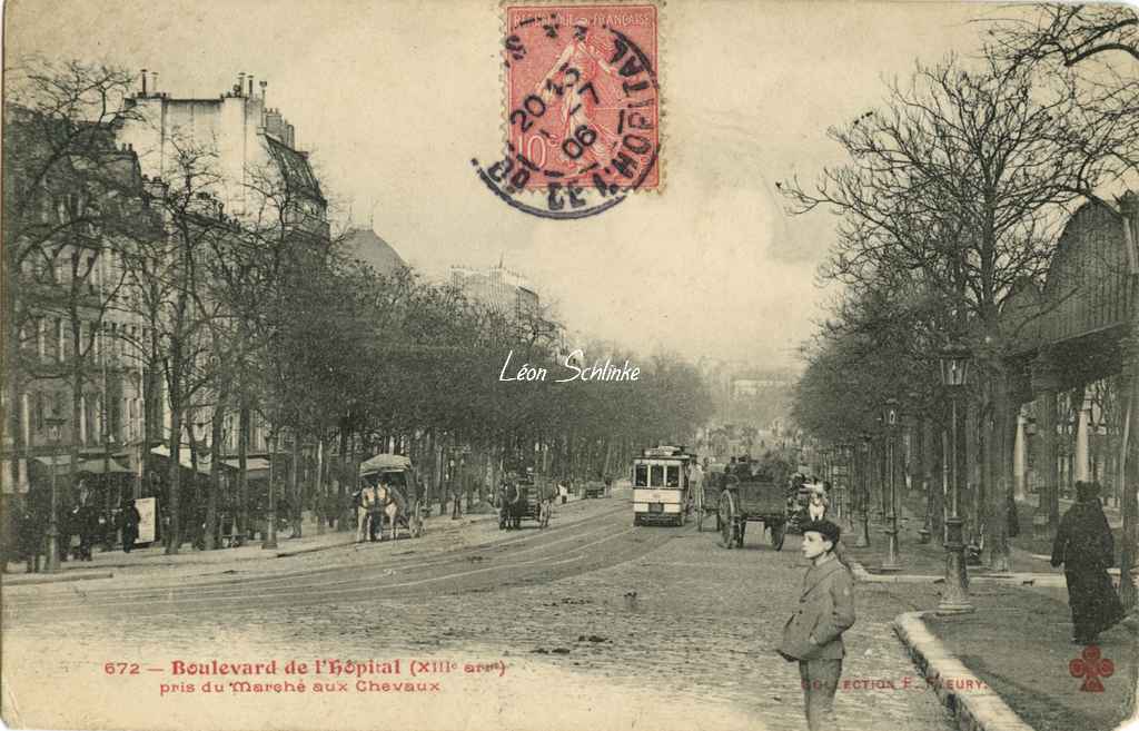 Tout Paris 672 - Boulevard de l'Hôpital pris du Marché aux Chevaux