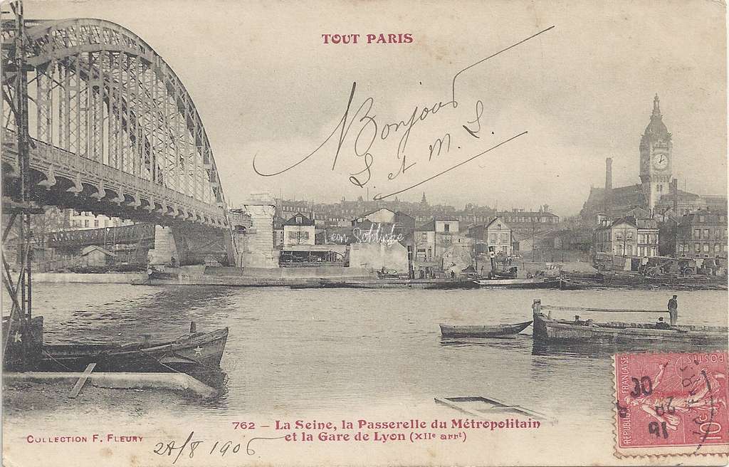 Tout Paris 762 - La Seine, la Passerelle et la Gare de Lyon