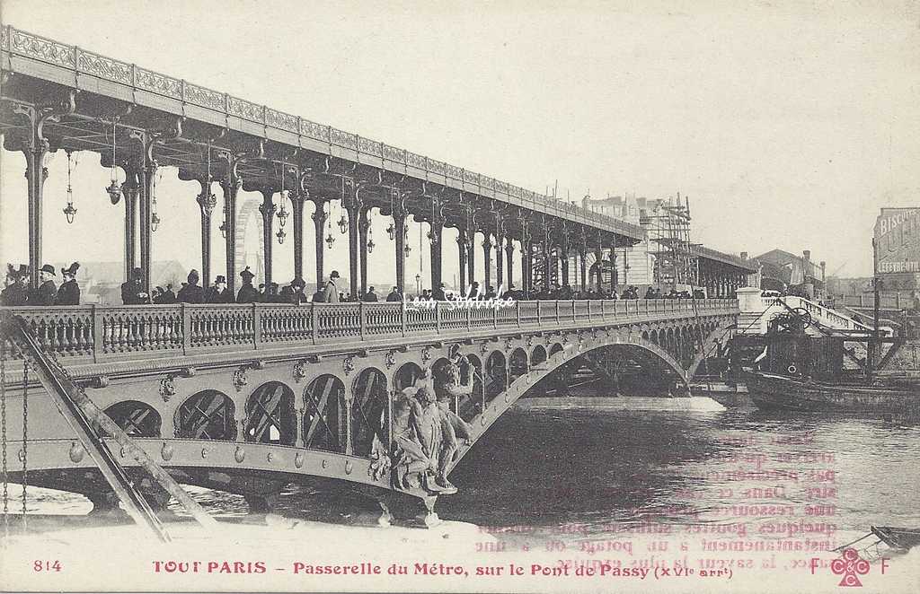 Tout Paris 814 - Passerelle du Métro, suer le Pont de Passy