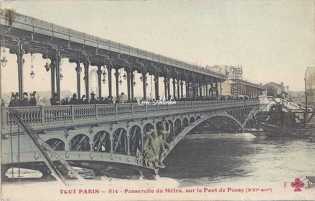 Tout Paris 814 - Passerelle du Métro, sur le Pont de Passy