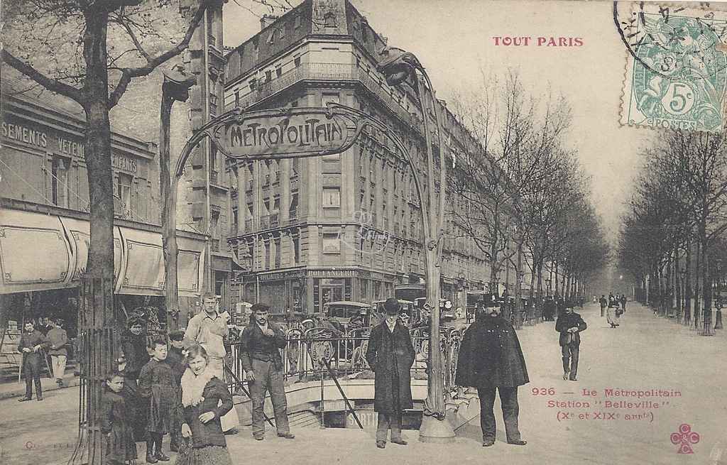 TOUT PARIS 936 - Le Métropolitain Station ''Belleville''