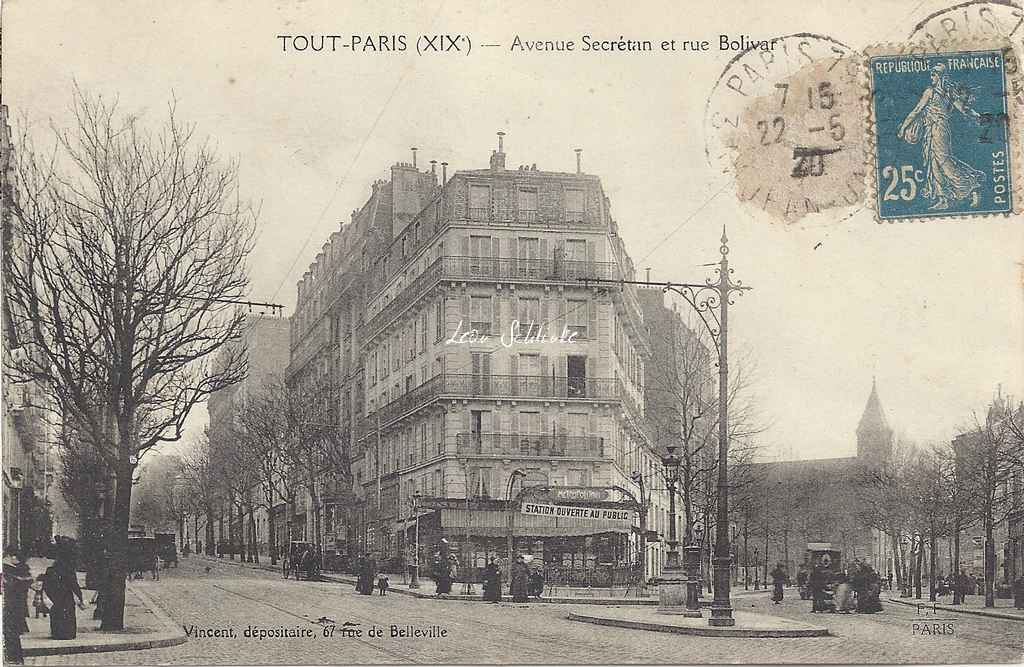 Tout Paris - Avenue Secrétan et rue Bolivar