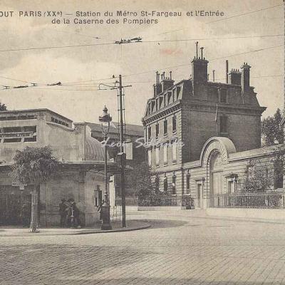 Tout Paris - Station du Métro St-Fargeau et Caserne des Pompiers