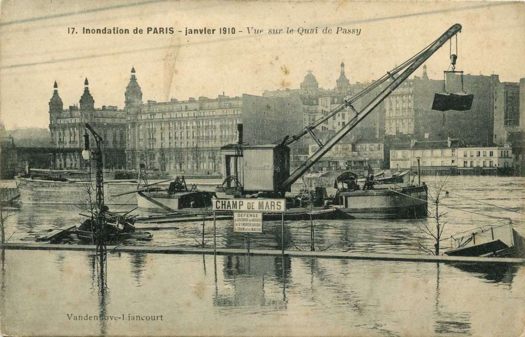 Vandenhove-Liancourt 17 - Inondations 1910 - Vue sur le Quai de Passy
